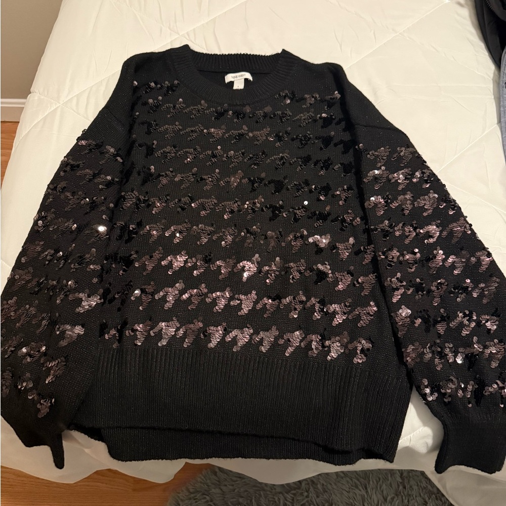 Nine West Black Patterned Sweater